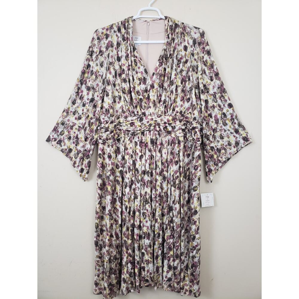 New Suzi Chin Maggy Boutique Dress Size 20W Pleated Midi Cottagecore Grandmacore
